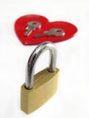 Locker and two keys on heart