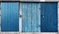 Lockers with blue and white wooden doors Royalty Free Stock Photo