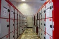 Lockers cabinets in a locker room. lockers at a railway station on Yaroslavsky railway station