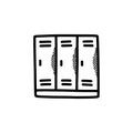 Lockers doodle icon, vector color line illustration Royalty Free Stock Photo