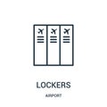 lockers icon vector from airport collection. Thin line lockers outline icon vector illustration