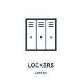 lockers icon vector from airport collection. Thin line lockers outline icon vector illustration