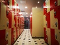 Lockers pool row - clean locker room Royalty Free Stock Photo