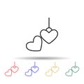 Locket multi color icon. Simple thin line, outline vector of jewelry icons for ui and ux, website or mobile application Royalty Free Stock Photo