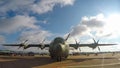 A Lockhead Martin C-130 Hercules transport aircraft
