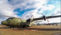 A Lockhead Martin C-130 Hercules transport aircraft