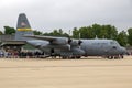 Lockheed C-130H Hercules transport plane of the 153d Airlift Wing of Wyoming Air Guard on display at the NATO Geilenkirchen Open