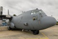 Lockheed C-130 Hercules military cargo plane of the Romanian Air Force on the Aurel Vlaicu airport in Bucharest Royalty Free Stock Photo