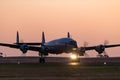 Lockheed C-121C Super Constellation vintage airliner aircraft VH-EAG operated by the Historical Aircraft Restoration Society. Royalty Free Stock Photo