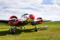 Lockheed Electra 10A vintage airplane preparing for flight on airport Royalty Free Stock Photo