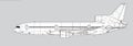Lockheed L-1011-250 TriStar. Vector drawing of long-range, passenger jet airliner. Royalty Free Stock Photo
