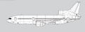 Lockheed L-1011-500 TriStar. Vector drawing of wide body, passenger jetliner. Royalty Free Stock Photo