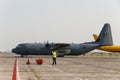 Lockheed Martin CC-130J Hercules of Royal Canadian Air Force at Boryspil Airport KPB near Kyiv, Ukraine. August 2014 Royalty Free Stock Photo