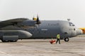 Lockheed Martin CC-130J Hercules of Royal Canadian Air Force at Boryspil Airport KPB near Kyiv, Ukraine. August 2014 Royalty Free Stock Photo