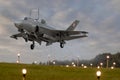 Lockheed Martin F-35 c demonstrating a shortened take-off from emergency runways Royalty Free Stock Photo