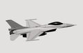 Lockheed Martin F-16 Fighting Falcon. Stylized image of a modern jet fighter. Royalty Free Stock Photo