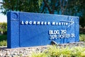 Lockheed Martin sign at Silicon Valley campus. Lockheed Martin Corporation is an American global aerospace, defense, security, and Royalty Free Stock Photo