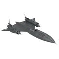 Lockheed SR 71 Blackbird on white. 3D illustration