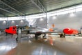 Lockheed T-33 Shooting Star fighter jet from the Royal Norwegian Air Force on display in the Norwegian Armed Forces Museum at Royalty Free Stock Photo