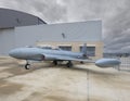 Lockheeed T-33 Shooting Star American subsonic jet trainer on display at Dallas Executive Airport.