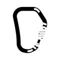 locking carabiner mountaineering adventure glyph icon vector illustration