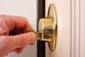 Locking a Dead Bolt Royalty Free Stock Photo