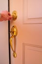 Locking a Dead Bolt Royalty Free Stock Photo