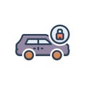 Color illustration icon for Locking, theft and anti service