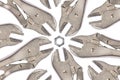 Locking pliers isolated on a white background