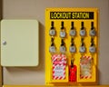 Lockout Station and key box Royalty Free Stock Photo