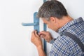 Lockpicker Fixing Door Handle At Home Royalty Free Stock Photo