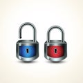 Locks closed unclosed Royalty Free Stock Photo