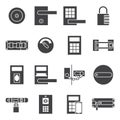 Locks door icon set