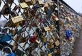 Locks on fence on Paris bridge