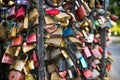 Locks on a fountain