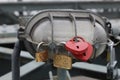 Locks heart form with names on Budapest bridge