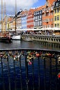 LOCKS OF LOVE_NYHAVN CANAL COPENHAGEN_DENMARK Royalty Free Stock Photo