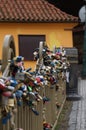 Locks of love in Prague Royalty Free Stock Photo