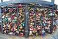 Locks on a fountain