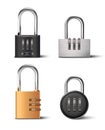 Locks Realistic Set Royalty Free Stock Photo