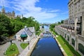 Rideau Canal locks near Parliament Hill, Ottawa, Ontario, Canada Royalty Free Stock Photo