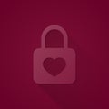 Locks tied together. Heart shape. Sentimental ties. Vector illustration, flat design