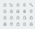 Locks icons in thin line style Royalty Free Stock Photo