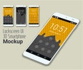 Lockscreen mobile UI smartphone mockup Royalty Free Stock Photo