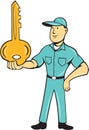 Locksmith Balancing Key Palm Cartoon