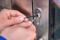 Locksmith Man Fixing Door Lock