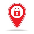 locksmith map pin icon. Element of warning navigation pin icon for mobile concept and web apps. Detailed locksmith map pin icon ca