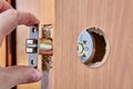 Installing new door handle with latch and lock