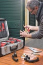 Locksmith repair the door lock