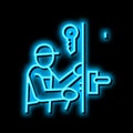 locksmith repairing neon glow icon illustration Royalty Free Stock Photo